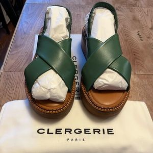 Robert Clergerie Freedom Platform Moss Green EU 40.5 US 10.5 New in Box
